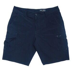 Oakley Performance Fit Cargo Shorts Mens 36 Navy Blue Ripstop Techwear Utility